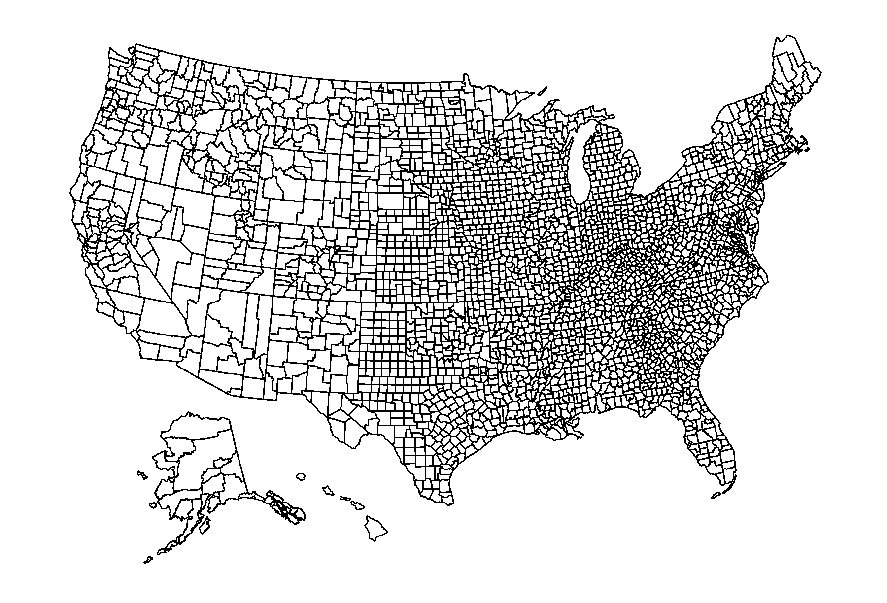 Blank county map